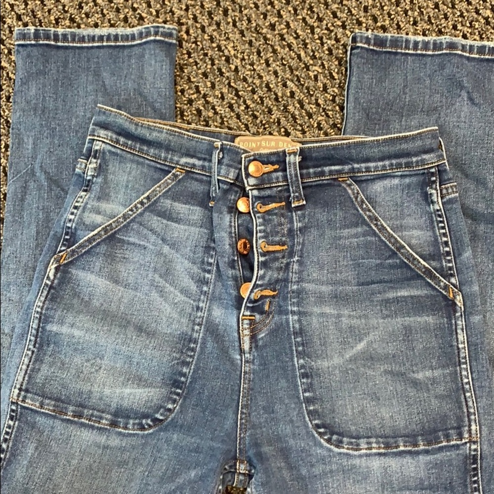 Point sur denim high waisted jeans